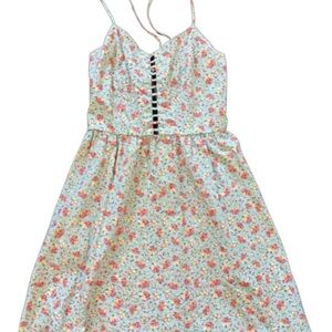 Fire Los Angeles Floral Mini Dress Blue Pink Fit & Flare Size Small